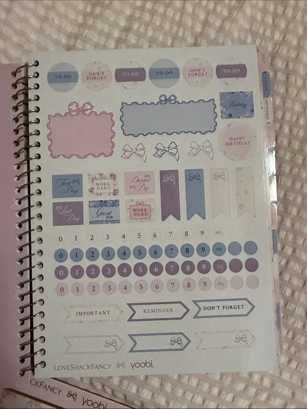 LoveShackFancy Pink Bow Floral Planner & matching Ruffle Accessory Pouch NWT
